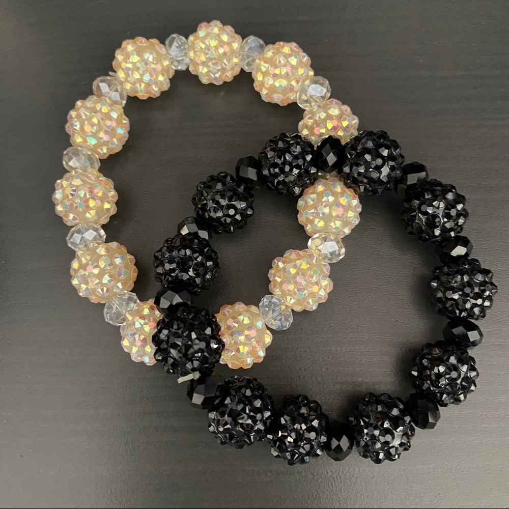 2 rhinestone bead bracelets